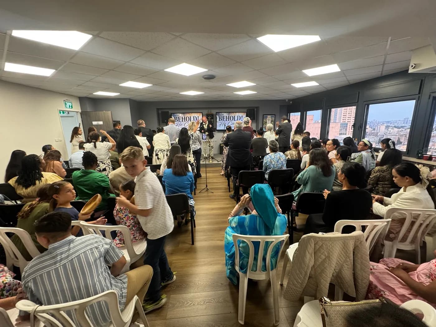 A congregation in worship in Israel