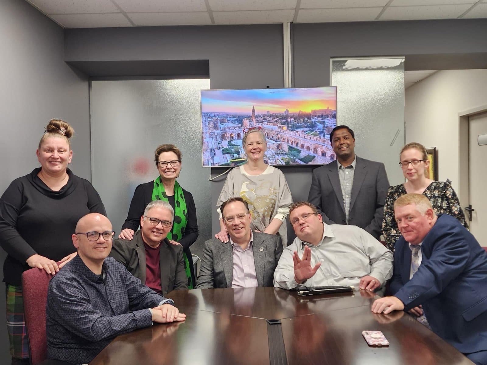 Ministry leadership together during the visit to Israel